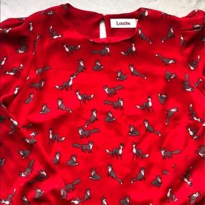 Modcloth Fox Print Blouse